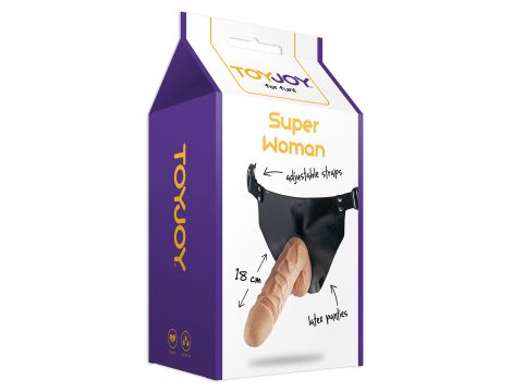 Strapon Superwoman ToyJoy jasny odcień skóry 4.5 cm - 4