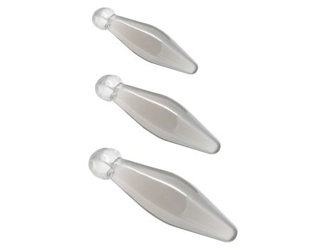 Zestaw korków analnych Finger Rimmer ToyJoy transparentny 3 szt - 3