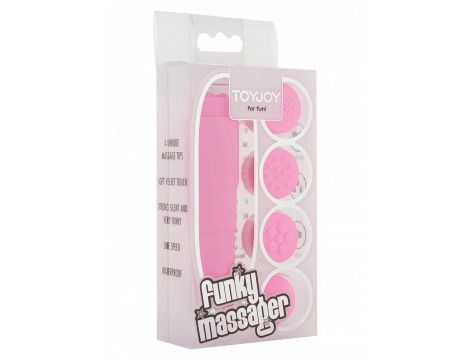 Masażer ToyJoy Funky różowy na baterie AA - 3