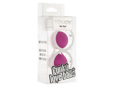 Kulki miłosne ToyJoy Funky Love Balls fioletowe ABS 3.5 cm - 2