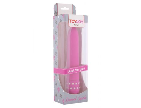 Wibrator ToyJoy Diamond Superbe Vibe różowy z kryształkami 15.5 cm - 3