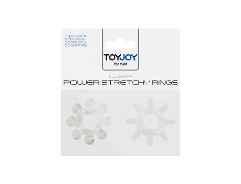 Pierścienie erekcyjne elastyczne masujące ToyJoy transparentne 2szt - 4