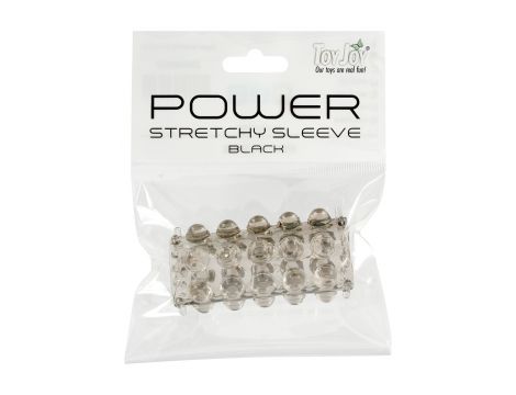 Nakładka na penisa ToyJoy Power Stretchy Sleeve szara 6.5 cm - 6