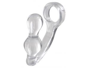 Korek analny z pierścieniem ToyJoy transparentny 11,5 cm