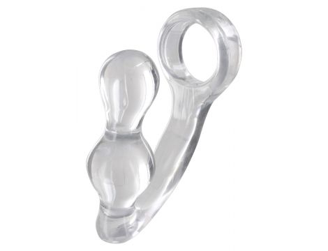 Korek analny z pierścieniem ToyJoy transparentny 11,5 cm