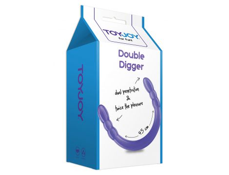Dildo podwójne Double Digger ToyJoy fioletowe 45 cm - 3