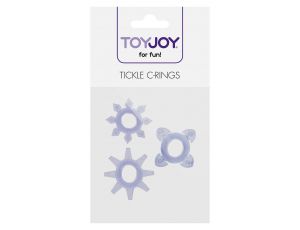 Pierścienie erekcyjne Tickle z wypustkami ToyJoy fioletowe