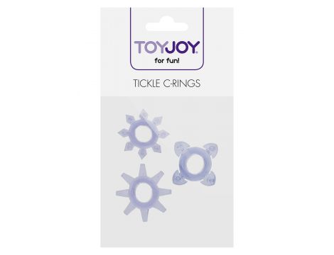 Pierścienie erekcyjne Tickle z wypustkami ToyJoy fioletowe