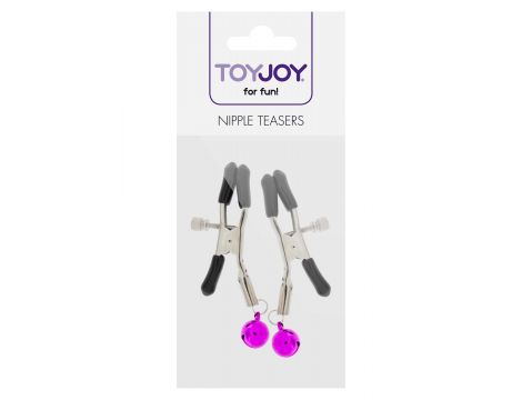 Metalowe regulowane klipsy na sutki ToyJoy z dzwoneczkami - 3