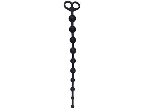 Korek analny z kulkami silikonowy Toyz4lovers czarny 33 cm - 2