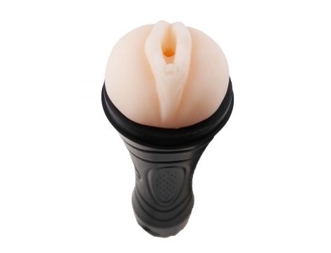 Masturbator latarka wagina cyberskin z wibracją Lyla biały - 4
