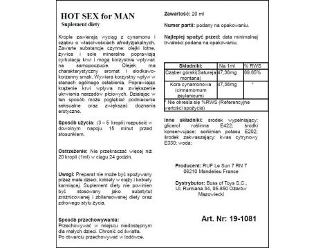 Suplement diety Hot Sex pobudzający dla mężczyzn Ruf 20 ml - 3