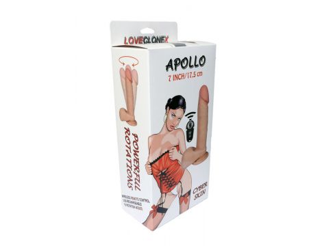 Wibrator realistyczny rotujący Apollo Loveclonex cyber skóra 18 cm USB - 13