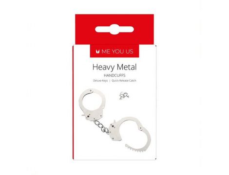 Kajdanki- Me You Us Heavy Metal Handcuffs Silver - 2