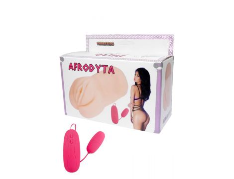 Masturbator waginalny z wibracją Afrodyta Cyberskin 15 cm biały - 2
