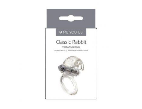 Pierścień wibrujący Me You Us Classic Rabbit transparentny 7 cm