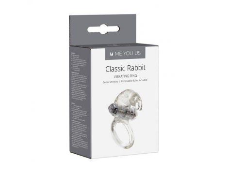 Pierścień wibrujący Me You Us Classic Rabbit transparentny 7 cm - 2