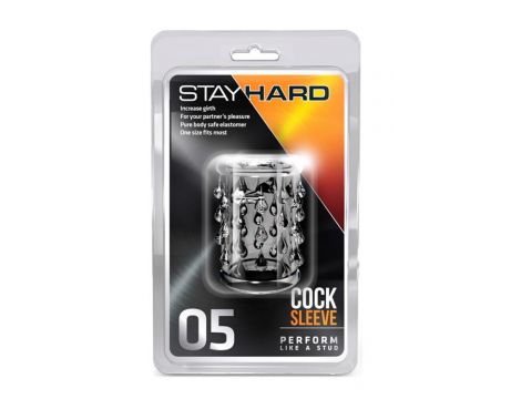 Nakładka na penisa Stay Hard Blush 05 transparentna teksturowana