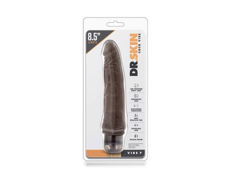 Realistyczny wibrator Dr Skin Cock Vibe czekoladowy 7 cali