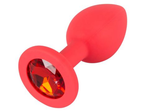Korek analny Colorful Joy czerwony z klejnotem 7 cm - 4