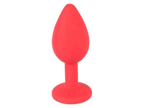 Korek analny Colorful Joy czerwony z klejnotem 7 cm - 6