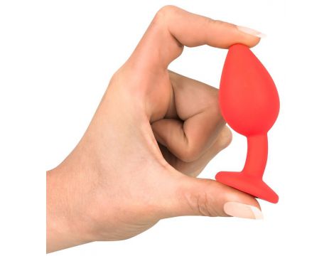 Korek analny Colorful Joy czerwony z klejnotem 7 cm - 9