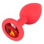Korek analny Colorful Joy czerwony z klejnotem 7 cm - 5