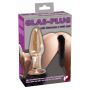Szklany korek analny z czarnym ogonem You2Toys złoty 12 cm - 2