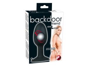 Korek analny silikonowy Backdoor Friend czarny 12 cm