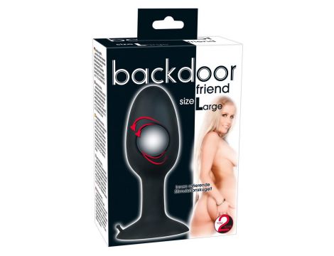 Korek analny silikonowy Backdoor Friend czarny 12 cm - 2