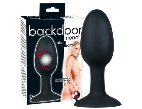 Korek analny silikonowy Backdoor Friend czarny 12 cm - 5