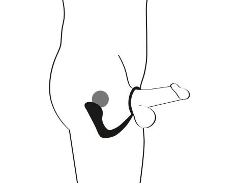 Pierścień erekcyjny z korkiem analnym Black Velvets czarny 10 cm - 10