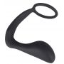 Pierścień erekcyjny z korkiem analnym Black Velvets czarny 10 cm - 5
