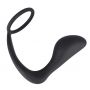 Pierścień erekcyjny z korkiem analnym Black Velvets czarny 10 cm - 6