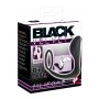 Pierścień erekcyjny z korkiem analnym Black Velvets czarny 10 cm - 2