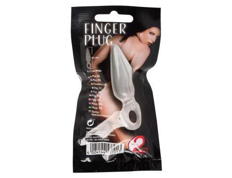 Korek analny transparentny z pętlą na palec You2Toys 9,5 cm - 2
