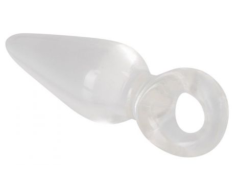 Korek analny transparentny z pętlą na palec You2Toys 9,5 cm - 5