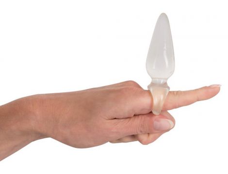 Korek analny transparentny z pętlą na palec You2Toys 9,5 cm - 7