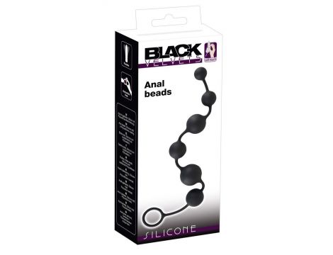 Łańcuch kulkowy analny Black Velvets silikonowy czarny 40 cm