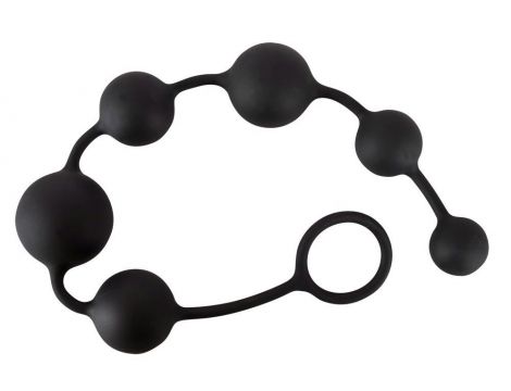 Łańcuch kulkowy analny Black Velvets silikonowy czarny 40 cm - 3