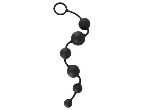 Łańcuch kulkowy analny Black Velvets silikonowy czarny 40 cm - 5