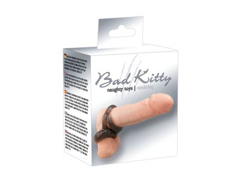 Trio elastycznych pierścieni erekcyjnych Bad Kitty przezroczyste z rowkami - 2