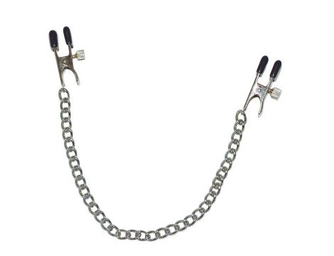 Klipsy na sutki z łańcuchem Fetish Collection 30 cm metalowe - 4