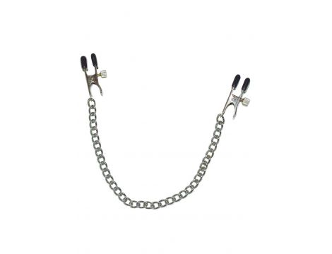 Klipsy na sutki z łańcuchem Fetish Collection 30 cm metalowe - 3