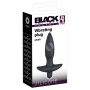 Wibrujący korek analny Black Velvets czarny silikonowy mały 13 cm - 2