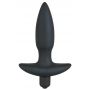 Wibrujący korek analny Black Velvets czarny silikonowy mały 13 cm - 4