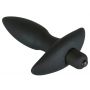 Wibrujący korek analny Black Velvets czarny silikonowy mały 13 cm - 6