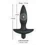 Wibrujący korek analny Black Velvets czarny silikonowy mały 13 cm - 9
