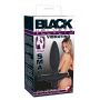 Wibrujący korek analny Black Velvets czarny silikonowy mały 13 cm - 3
