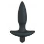Wibrujący korek analny Black Velvets czarny silikonowy mały 13 cm - 5